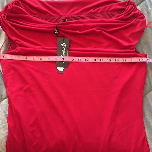 Red Midi Cowl Neck Sexy Red Charlie Tummy Control Semi Formal Dress XL - NWT - Picture 5 of 7